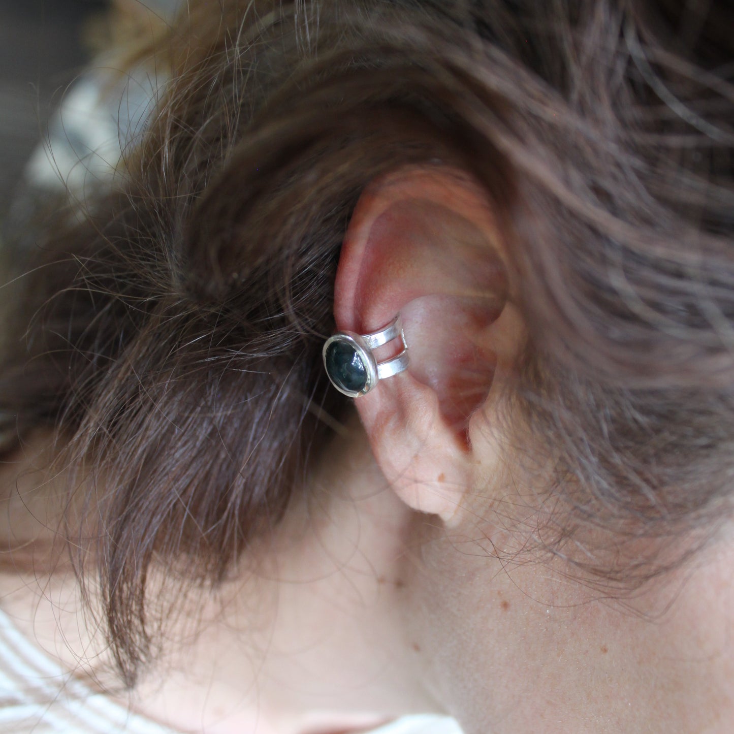 Moss Agate Ear Cuff
