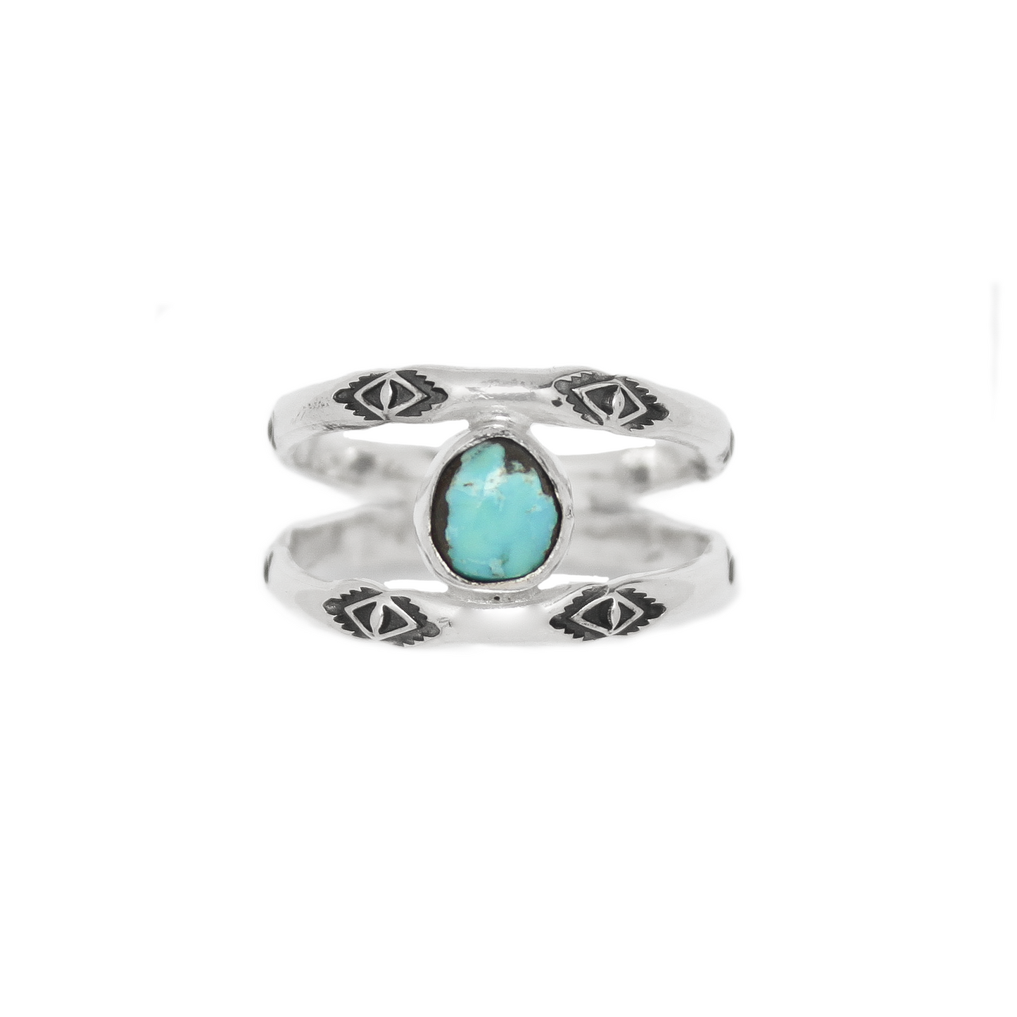 Turquoise Split Band Ring {sz.9}