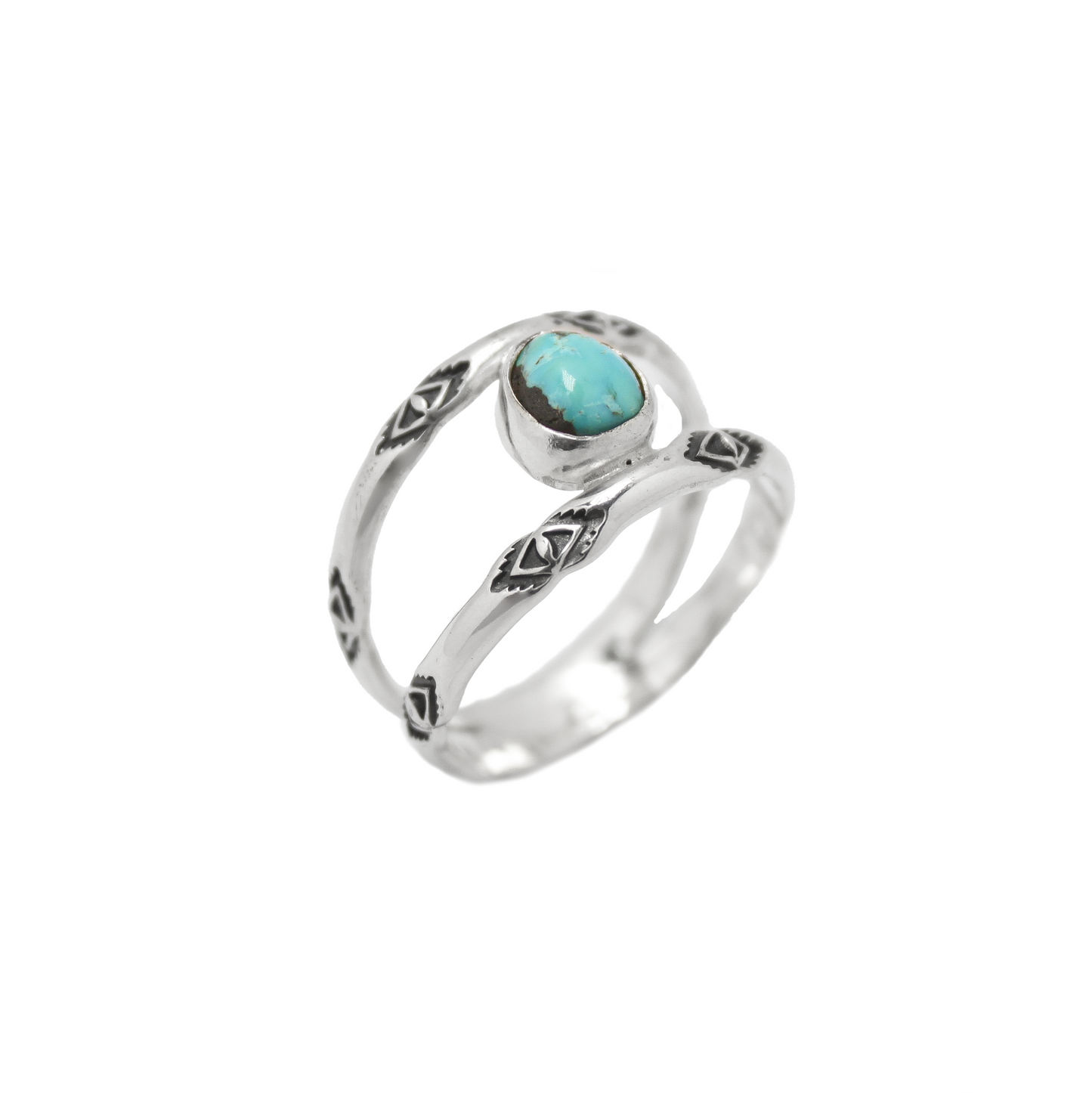 Turquoise Split Band Ring {sz.9}