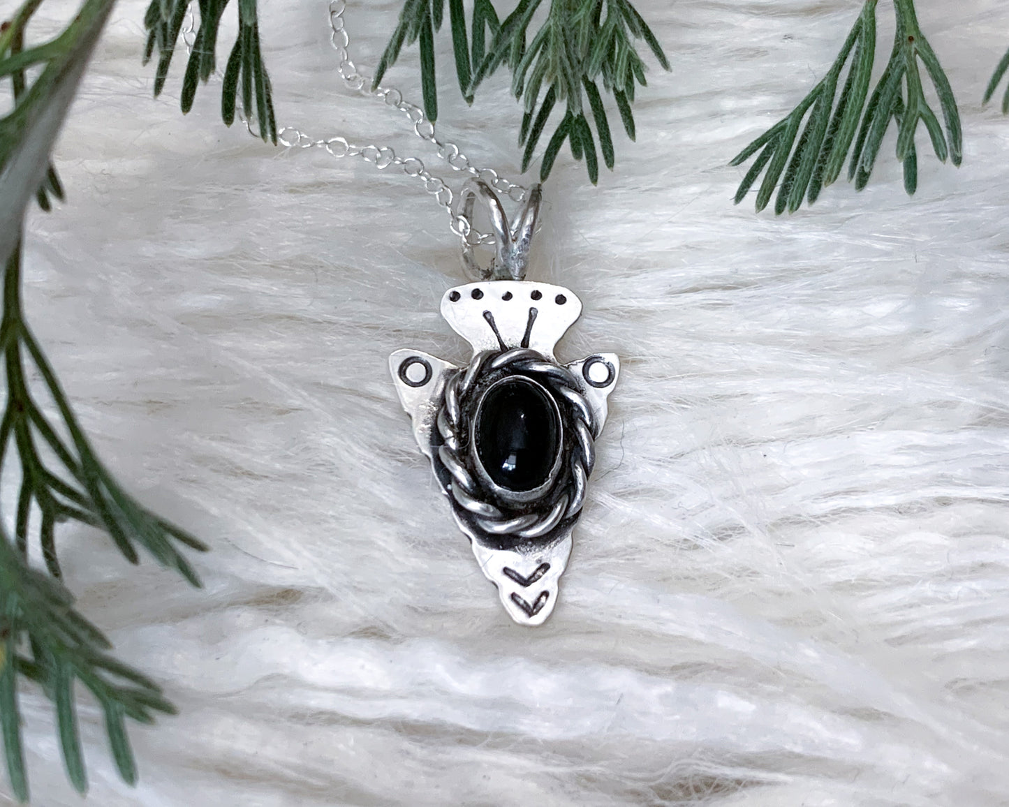 Onyx Arrowhead Necklace