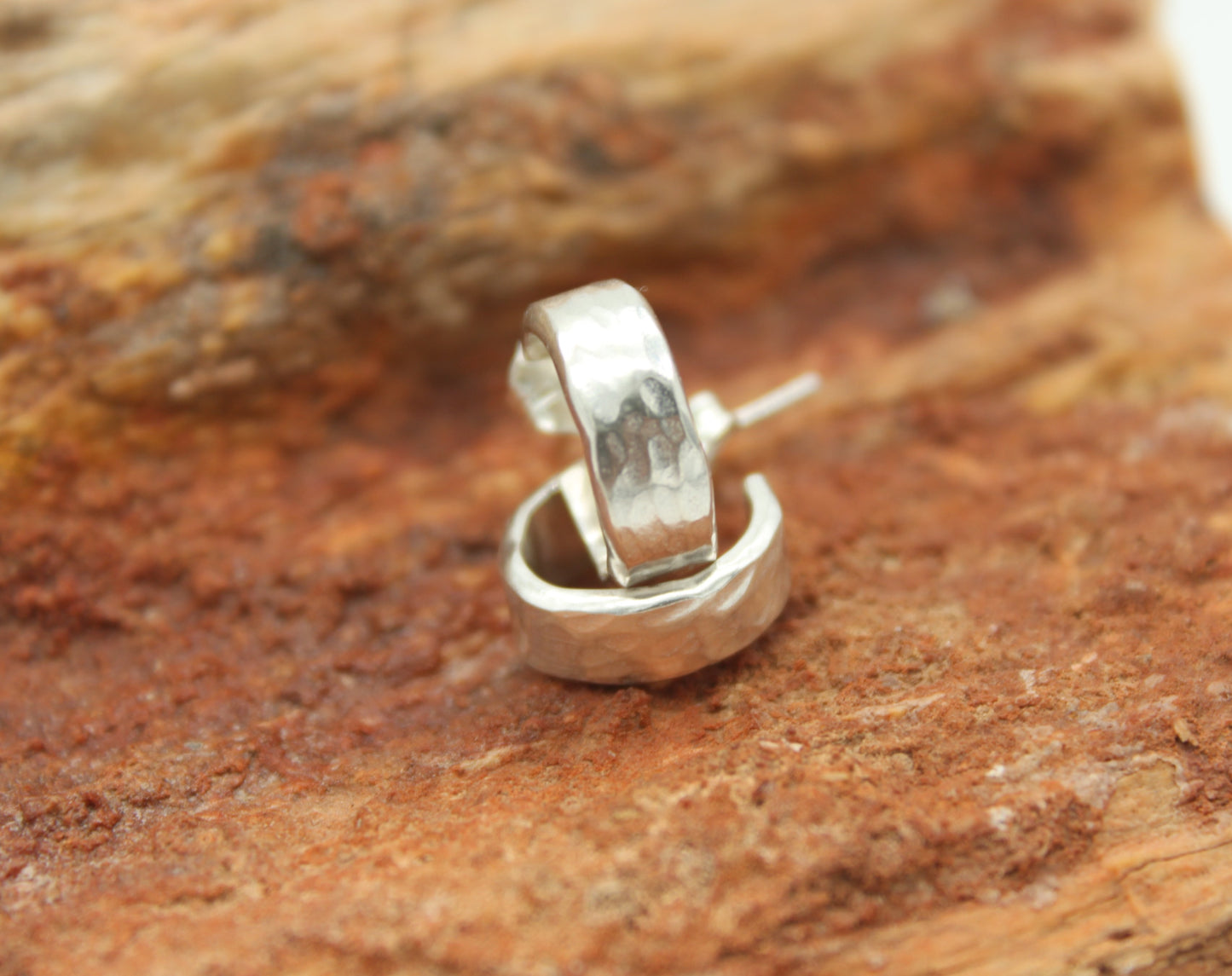Mini Hammered Stud Hoops
