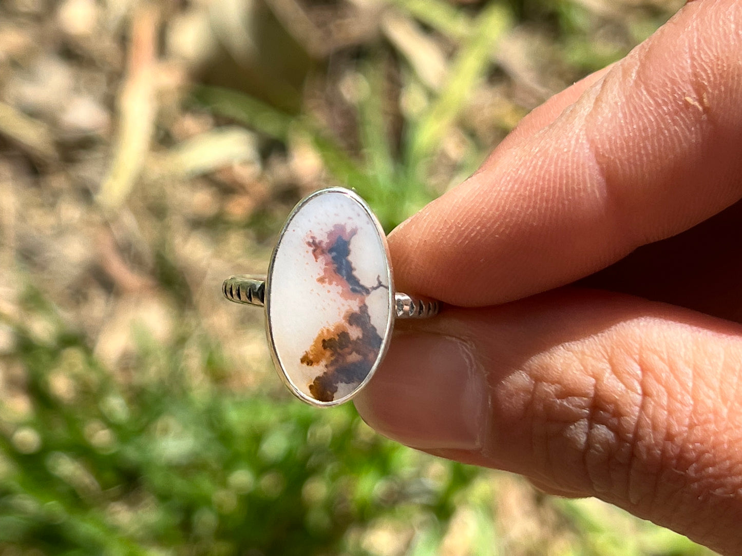 Dendritic Agate Ring No. 6 {sz.8}