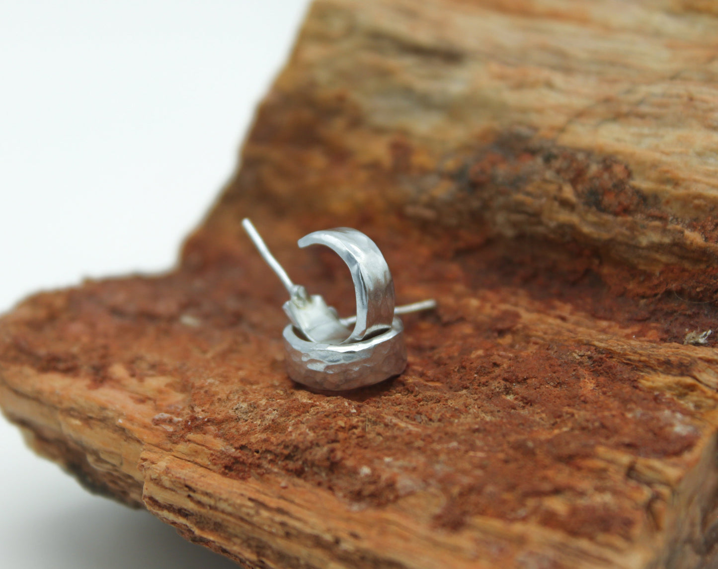 Mini Hammered Stud Hoops