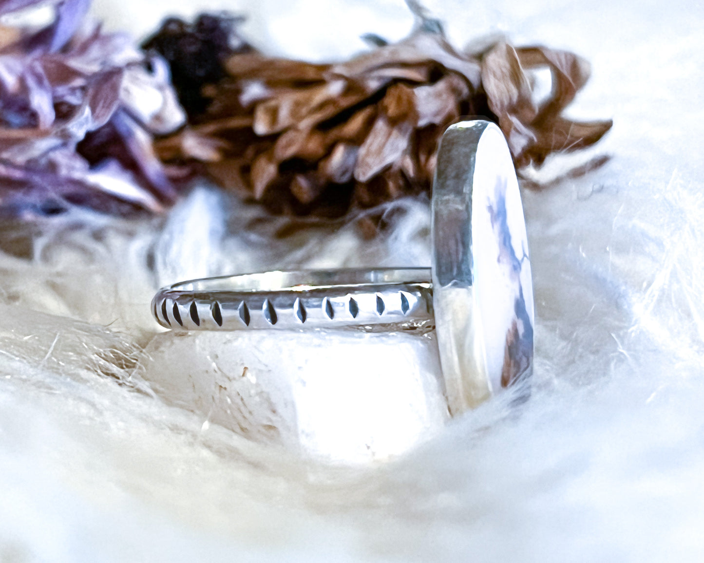 Dendritic Agate Ring No. 6 {sz.8}