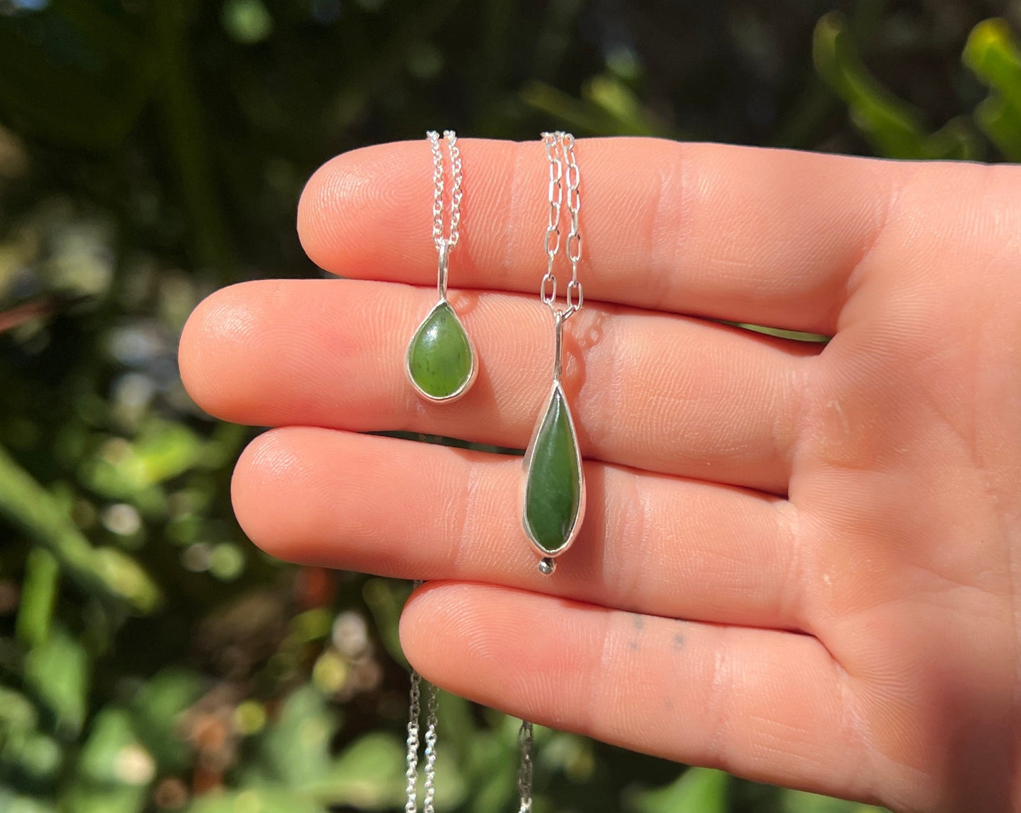 Long Teardrop Jade Necklace