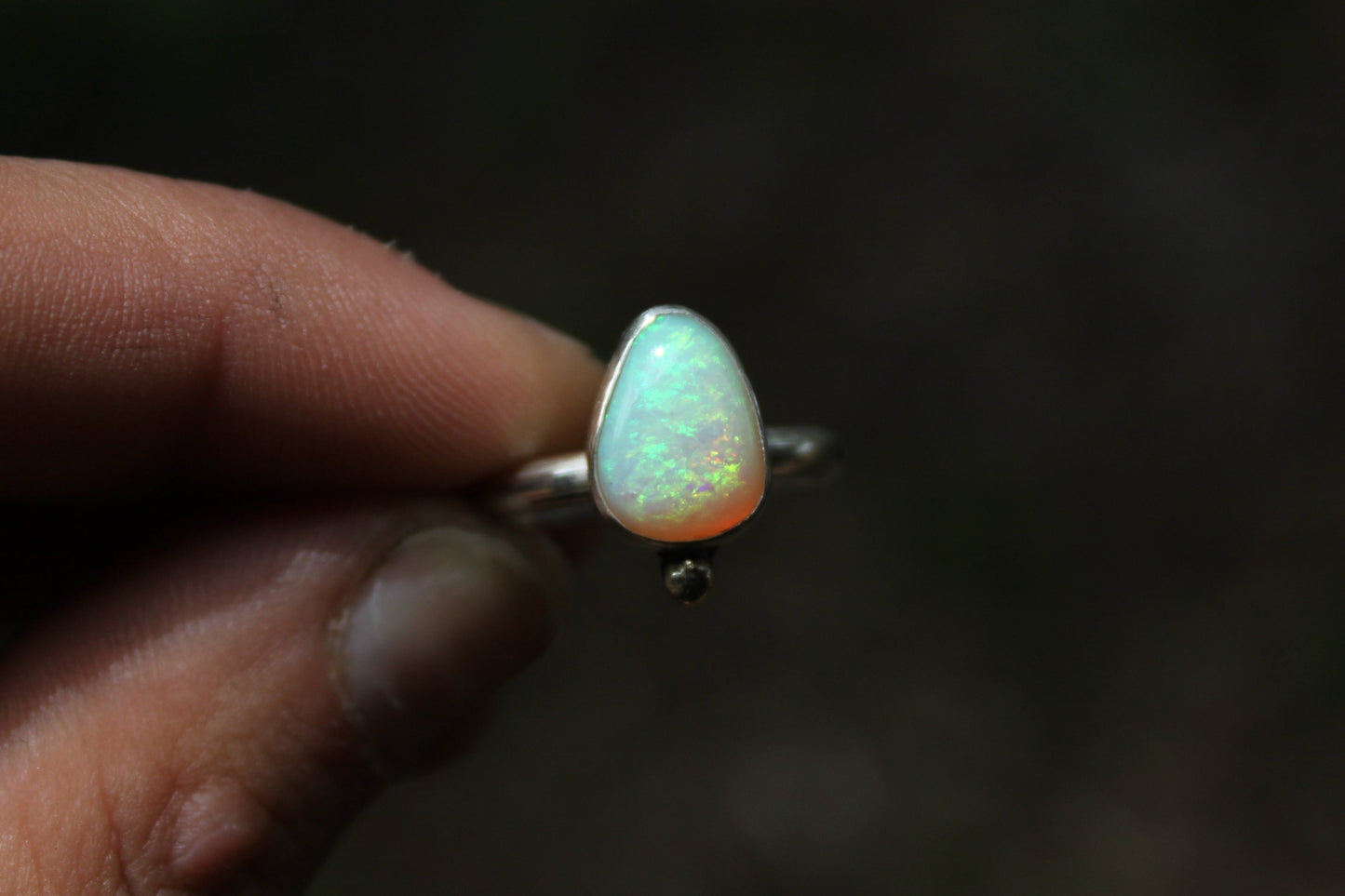 Coober Pedy Silver & 9ct Gold Ring {sz.7}