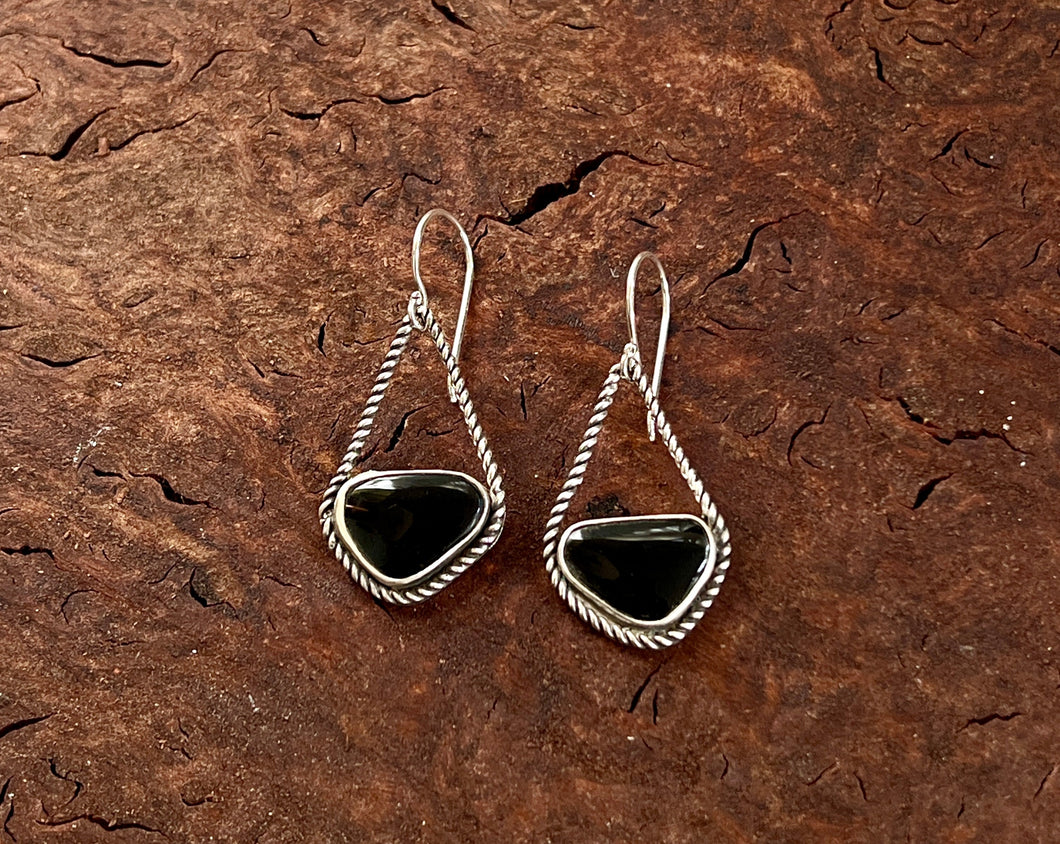 Onyx Rope Dangle Earrings