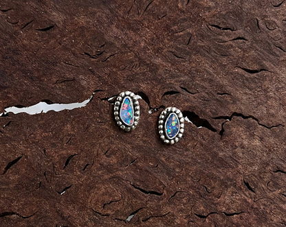 Beaded Opal Studs