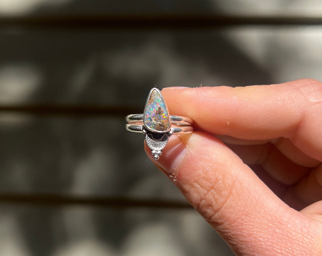Boulder Opal Ring {sz.7.5-7.75}