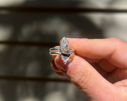 Boulder Opal Ring {sz.7.5-7.75}