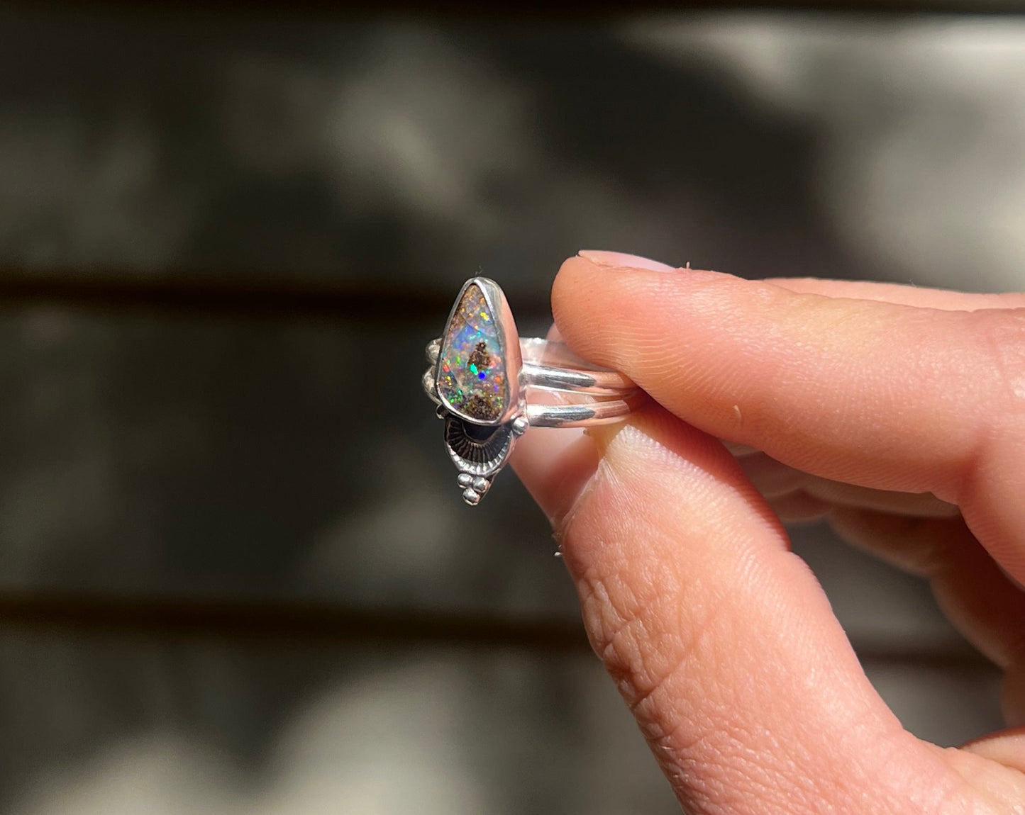 Boulder Opal Ring {sz.7.5-7.75}