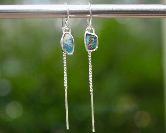 Boulder Opal Threader Earrings
