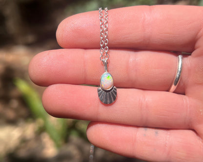 Opal Half Sunbeam Necklace