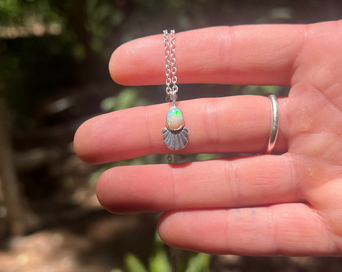 Opal Half Sunbeam Necklace