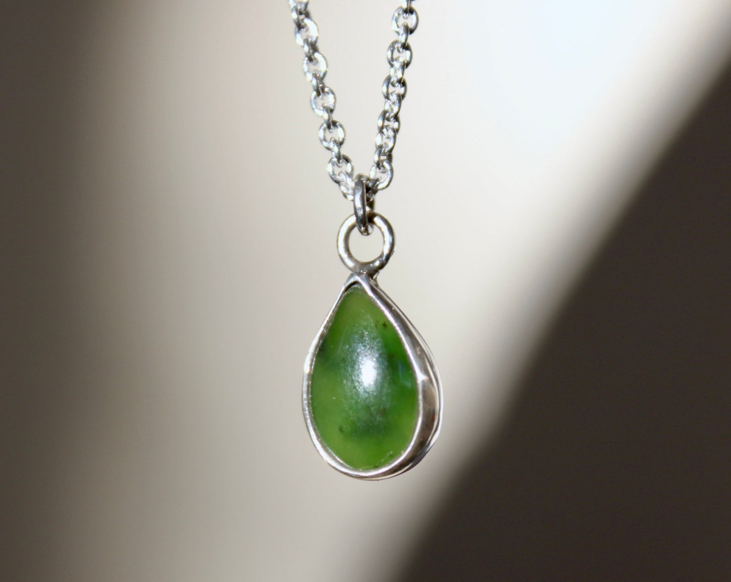 Mini Teardrop Jade Necklace