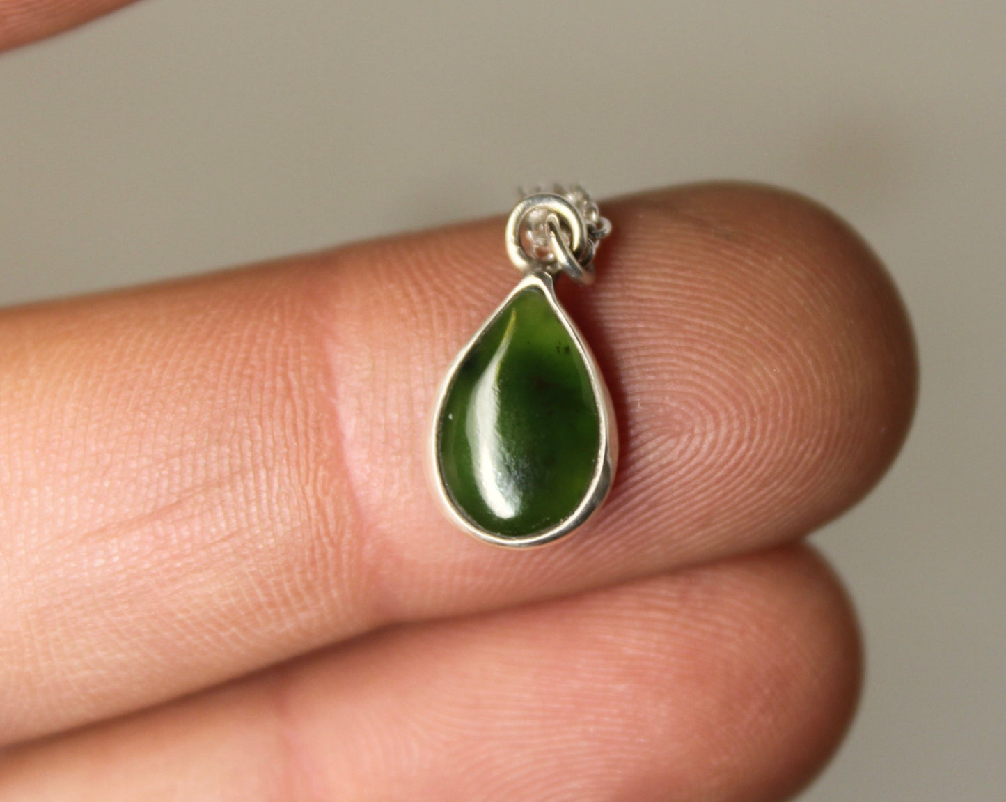 Mini Teardrop Jade Necklace