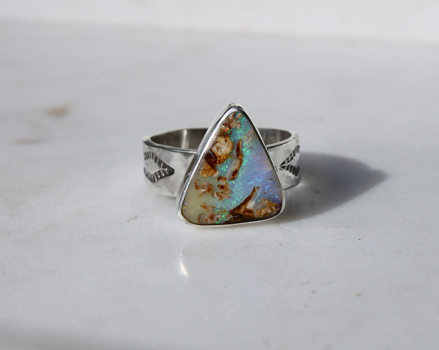 Pipe Opal Wide Band Ring {sz.8.25}