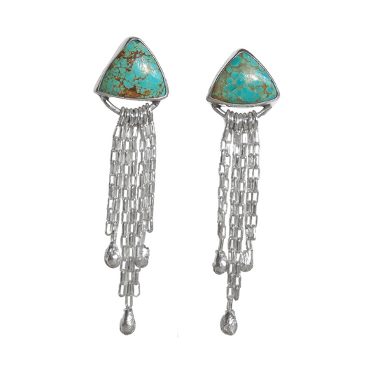 No. 8 Fringe Stud Earrings