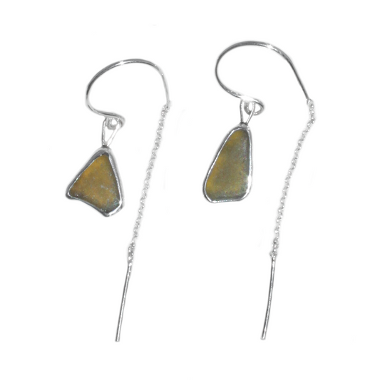 Sea Glass Threader Earrings