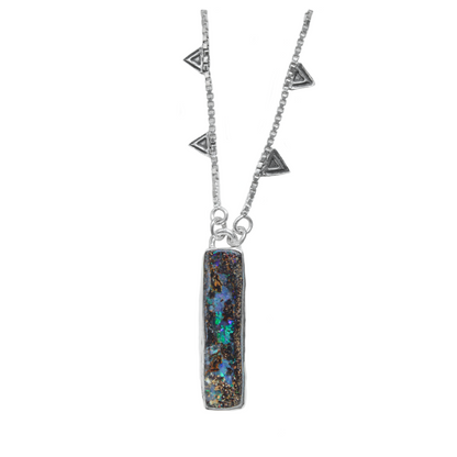 Long Boulder Opal Necklace