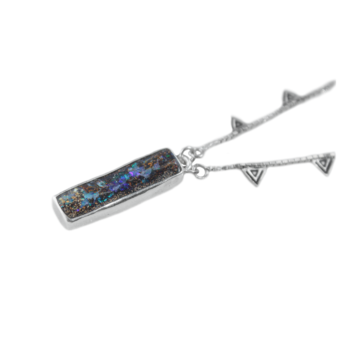 Long Boulder Opal Necklace