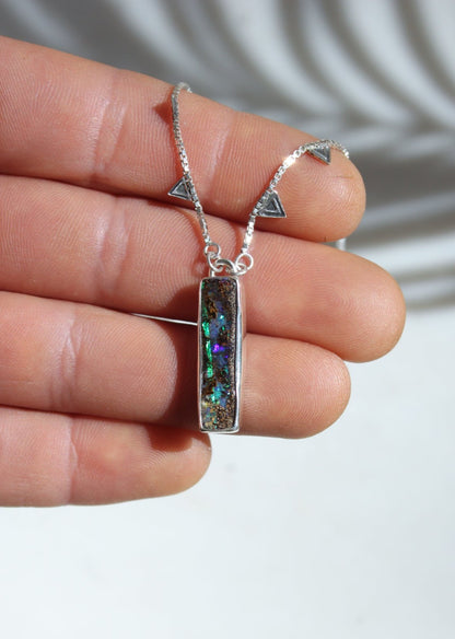 Long Boulder Opal Necklace