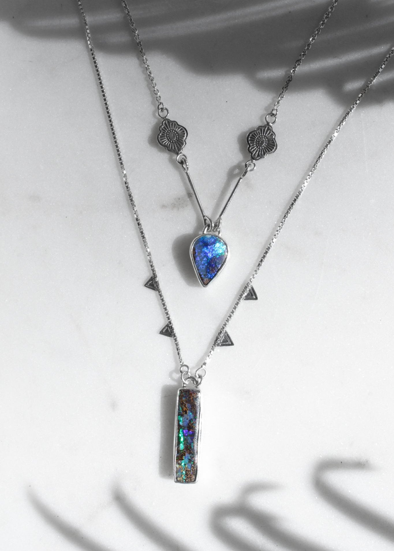 Long Boulder Opal Necklace