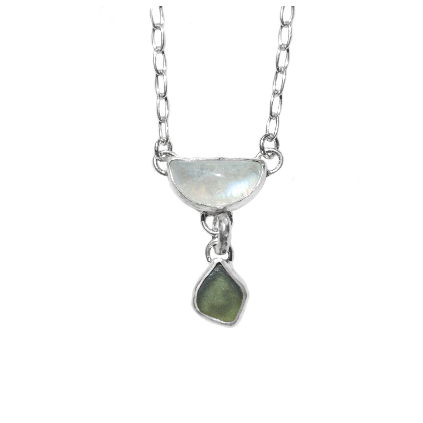 Moonstone & Sea Glass Necklace