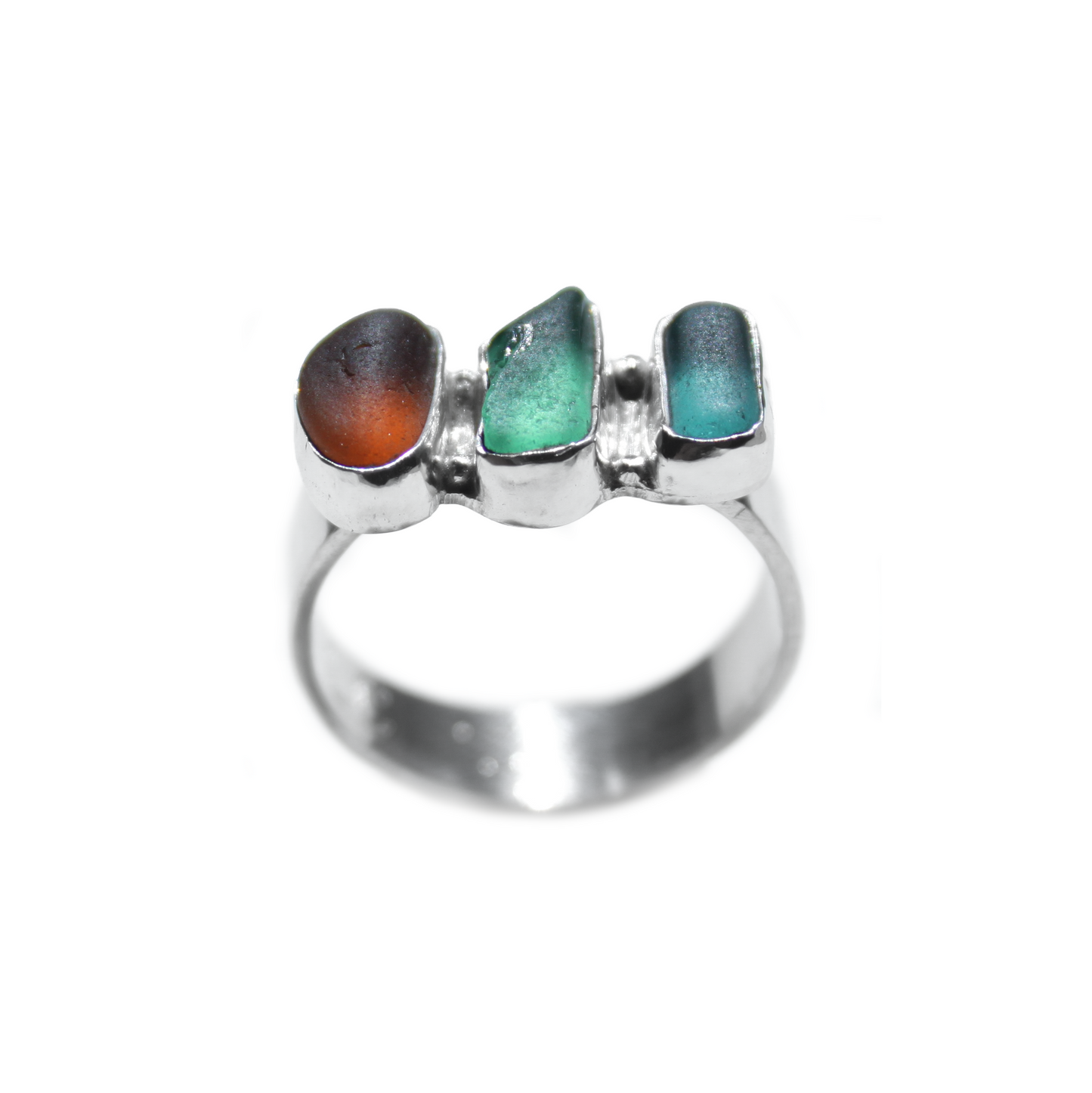 Triple Sea Glass Ring {sz.8.5}