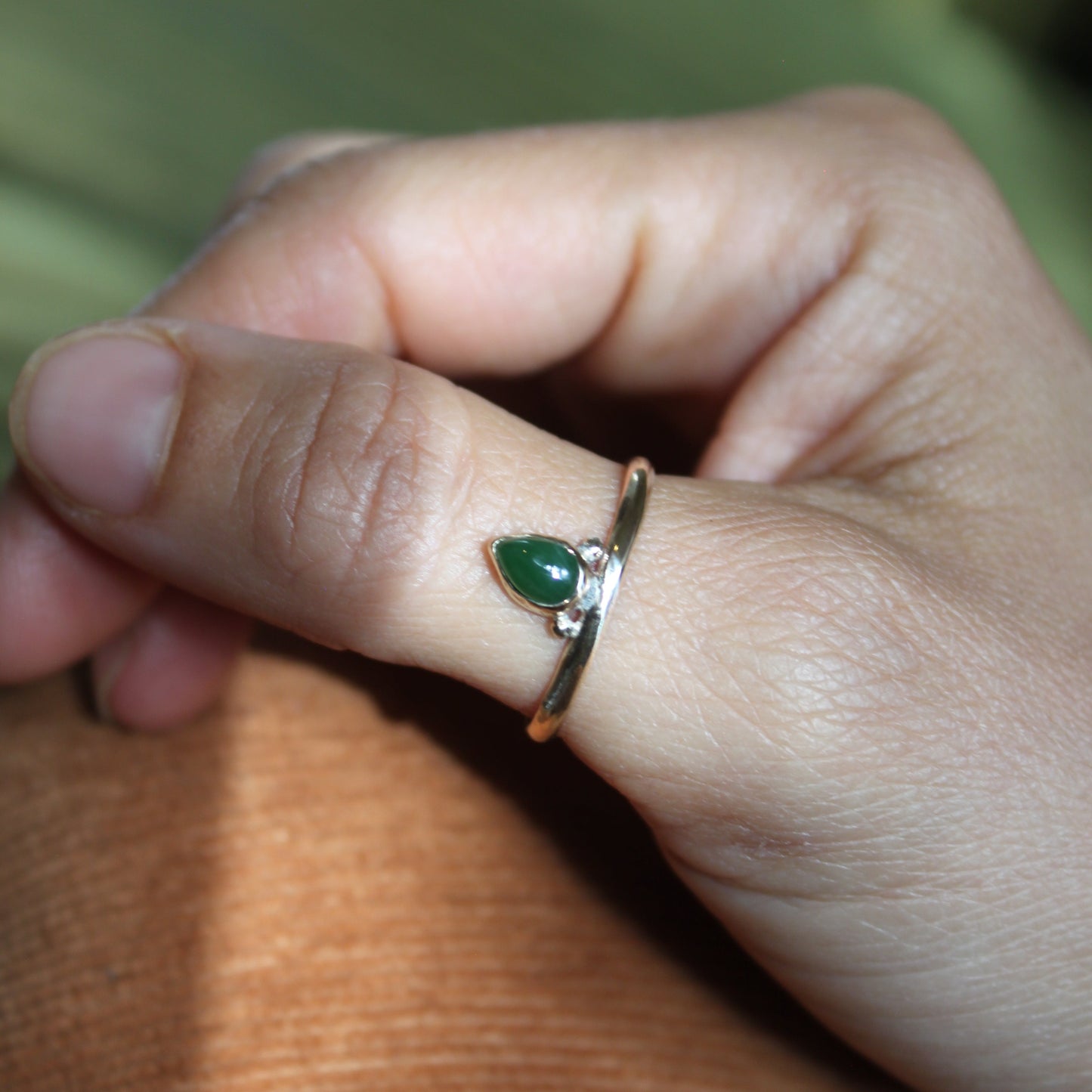 Gold & Jade Ring {sz.9.5}