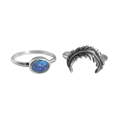Lightning Ridge Stacking Rings {sz.8.75}