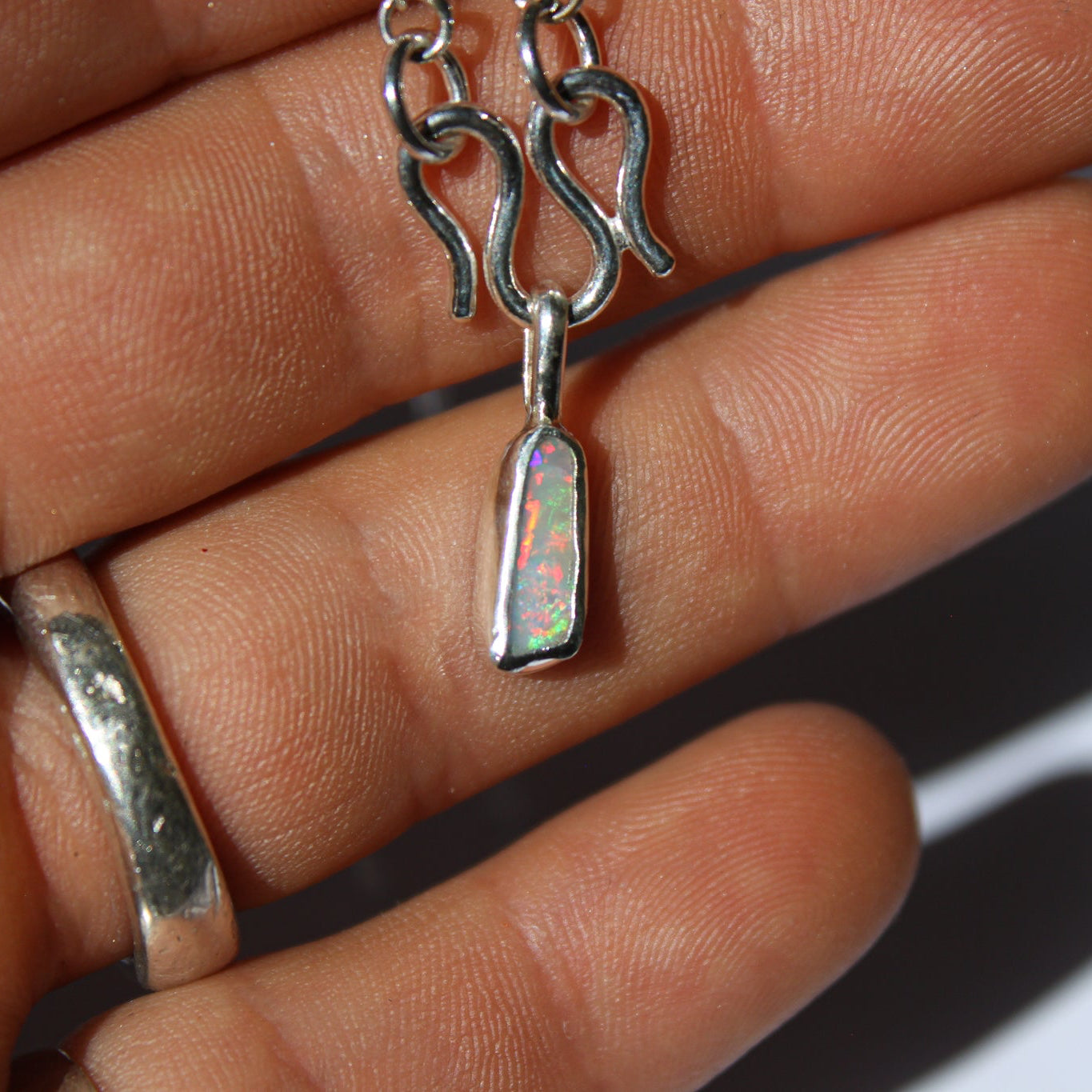 Opal 'M' Clasp Necklace