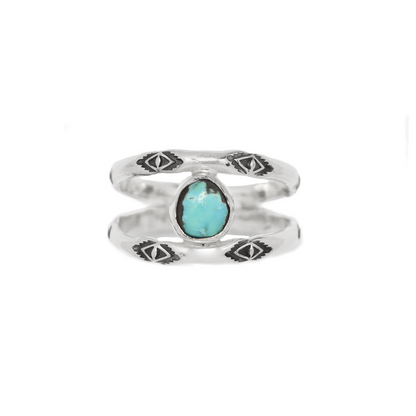 Turquoise Split Band Ring {sz.9}