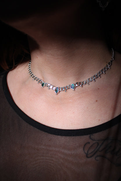 Opal Curb Chain Choker
