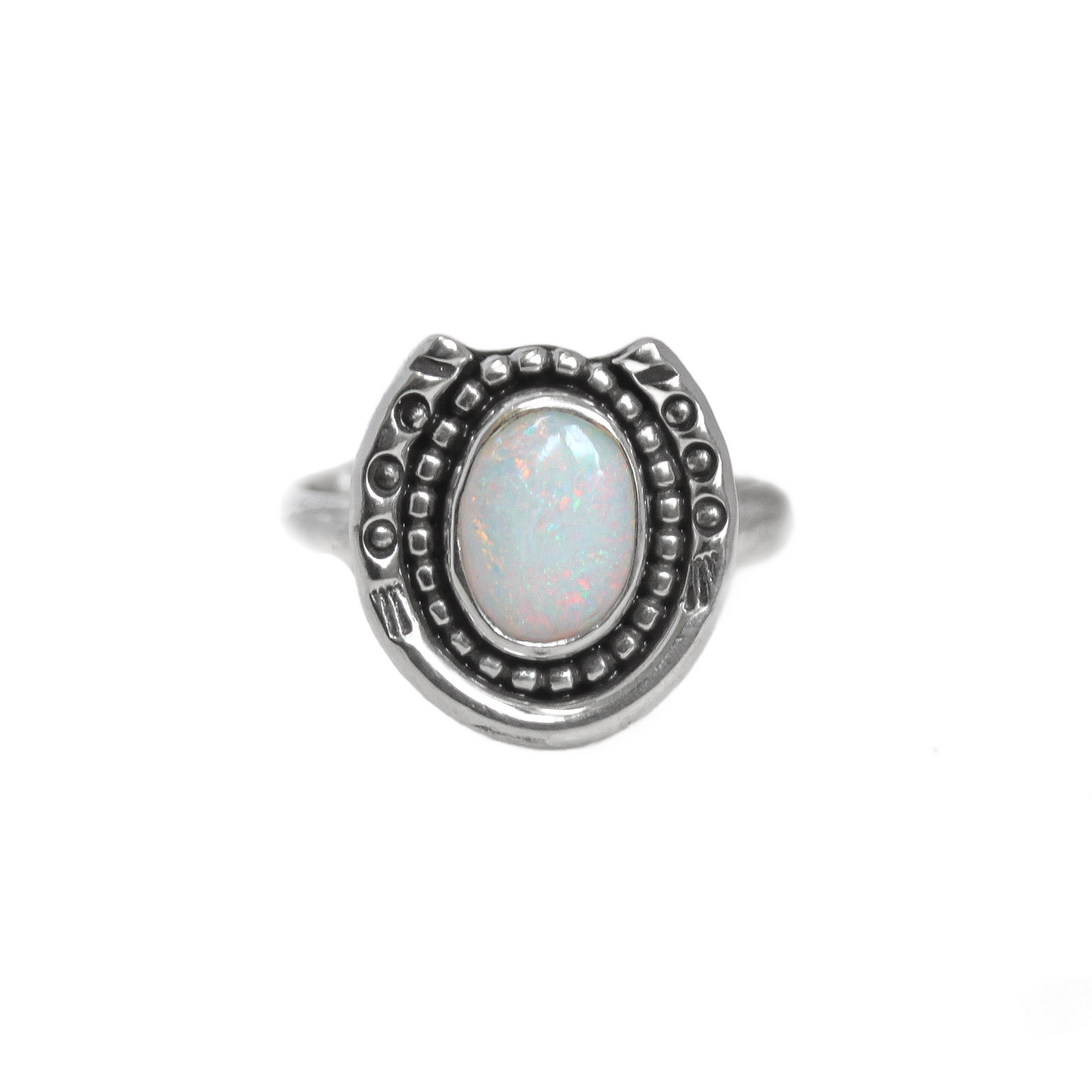 Opal Horseshoe Ring {sz.7.5}