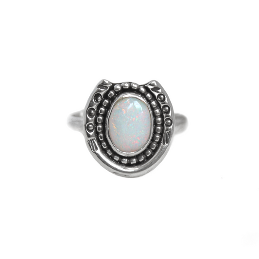 Opal Horseshoe Ring {sz.7.5}