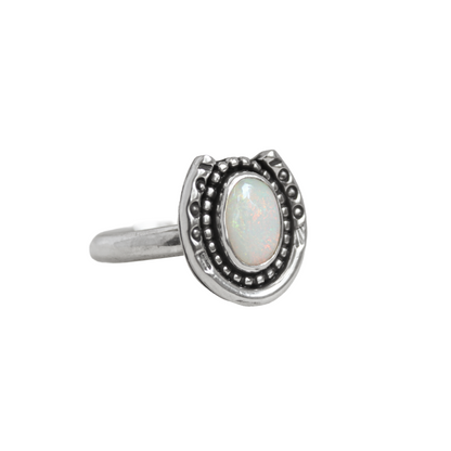 Opal Horseshoe Ring {sz.7.5}