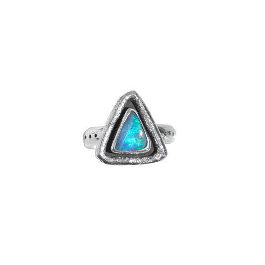 Molten Triangle Opal Ring {sz.8}