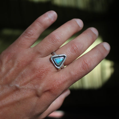 Molten Triangle Opal Ring {sz.8}