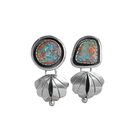 Pipe Opal Stud Earrings