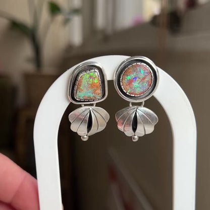 Pipe Opal Stud Earrings