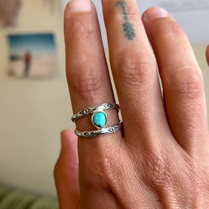 Turquoise Split Band Ring {sz.9}