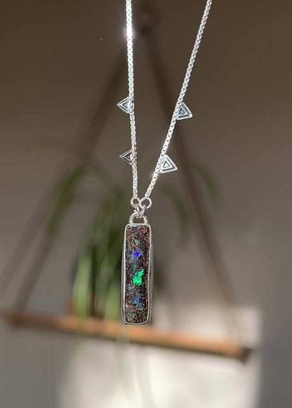 Long Boulder Opal Necklace