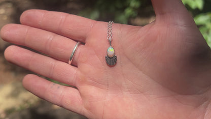 Opal Half Sunbeam Necklace