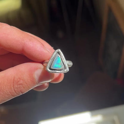 Molten Triangle Opal Ring {sz.8}