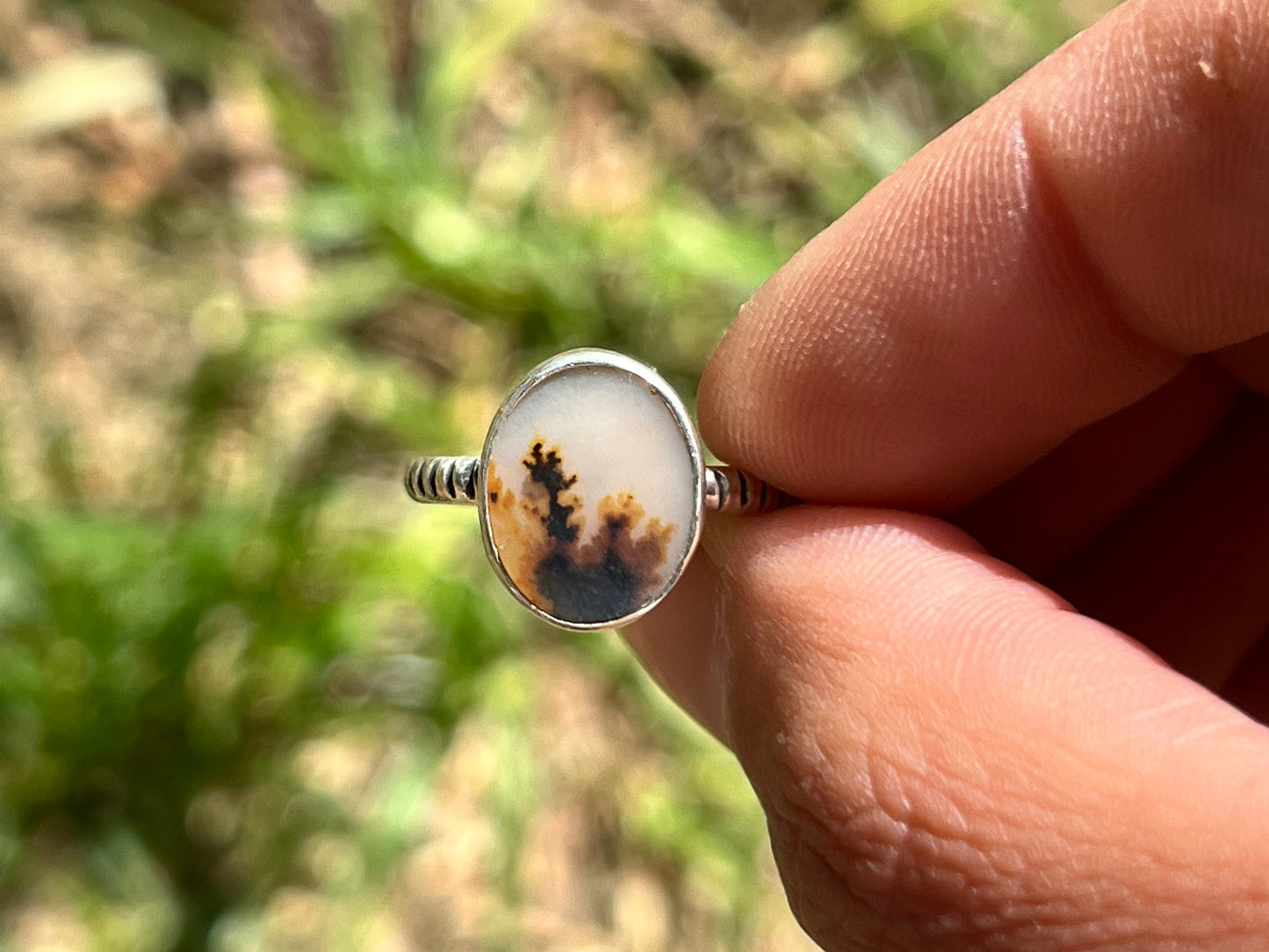 Dendritic Agate Ring No. 1 {sz.7.5}