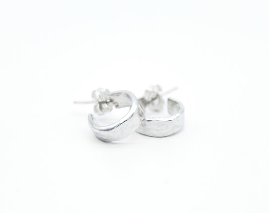Mini Hammered Stud Hoops