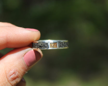 Tourmaline & Amber Inlay Band {sz.11}