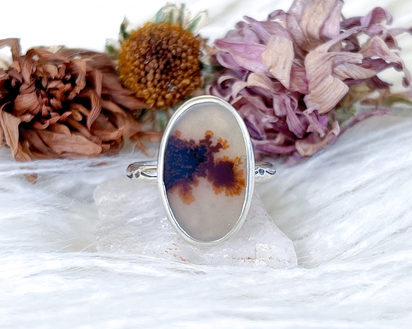 Dendritic Agate Ring No. 3 {sz.7.5}