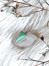 Load image into Gallery viewer, Long Triangle Turquoise Necklace
